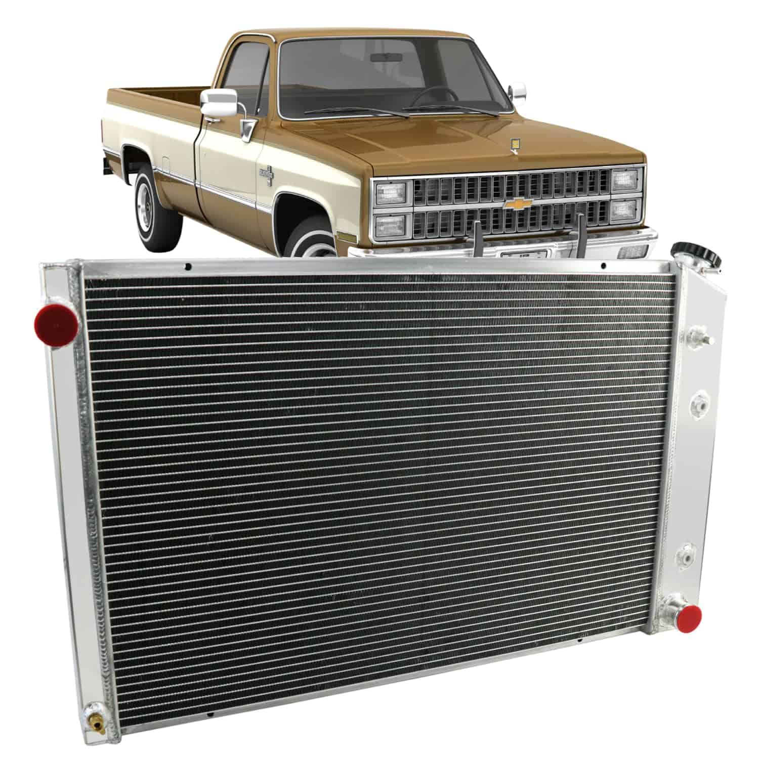 Radiador de aluminio de 3 filas KUNTAUTOS para Chevy C10