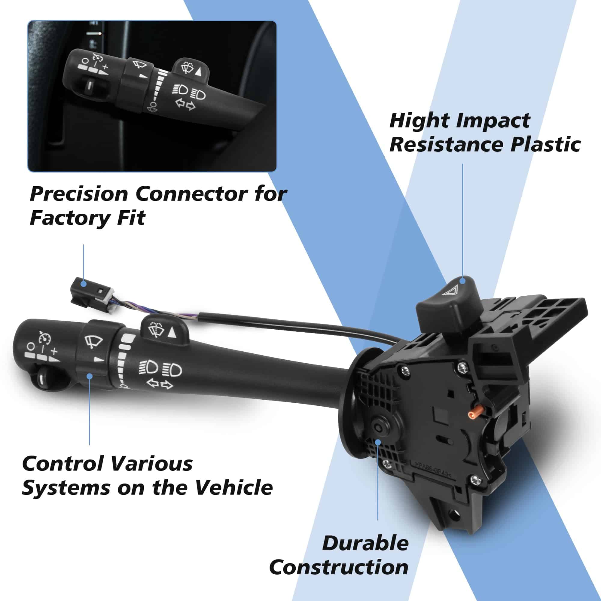 BASIKER Interruptor de Señal de Giro Multifunción Reemplazo - Imagen 6