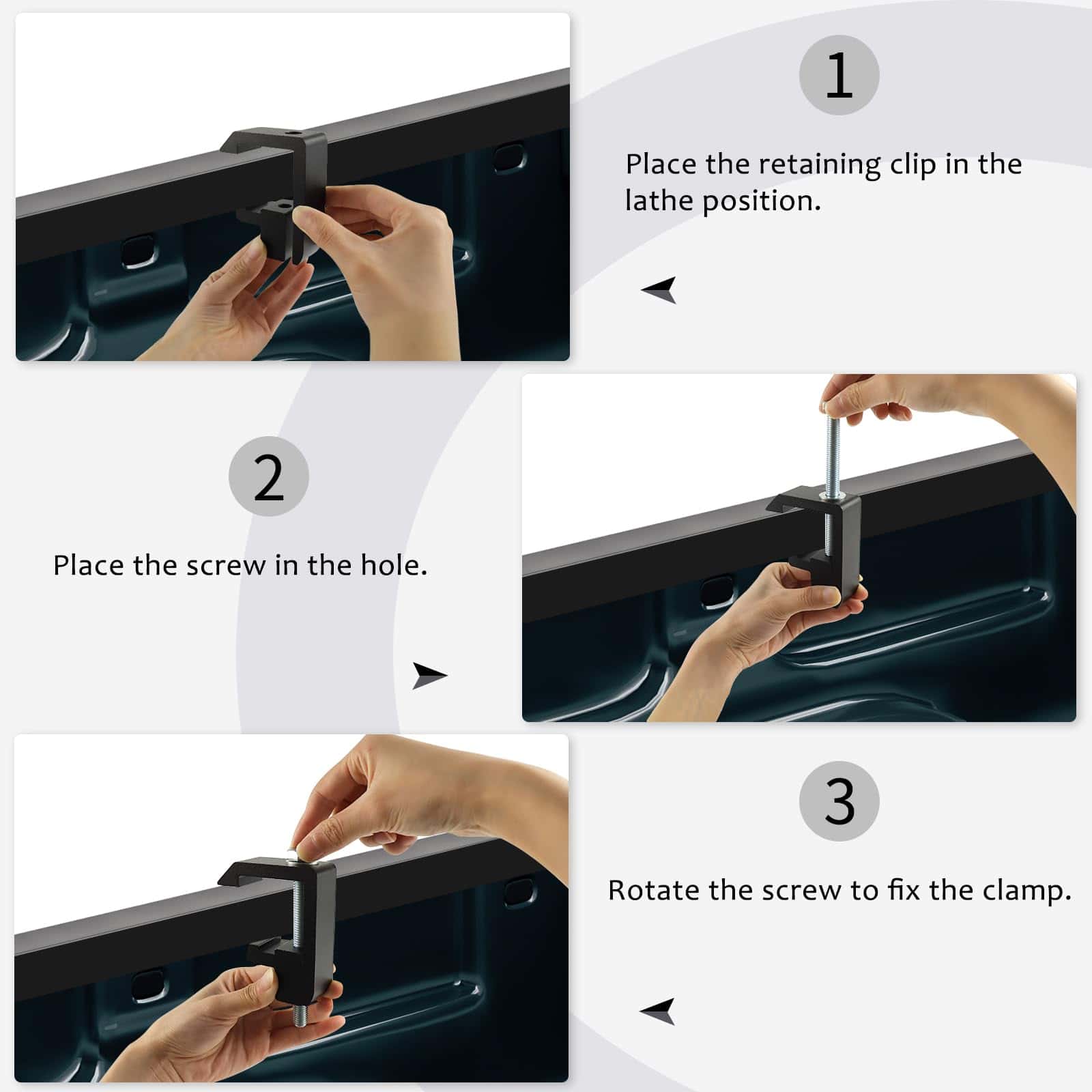 Abrazaderas de cama de camión QYMOPAY - 8PCS Negras para - Imagen 4