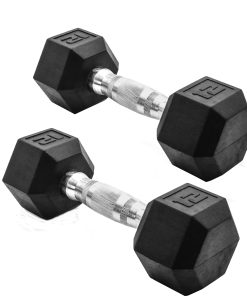 Set de 2 mancuernas hexagonales con mango de metal para