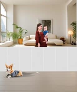 Puerta de bebé retráctil de 150 pulgadas con -Blanco