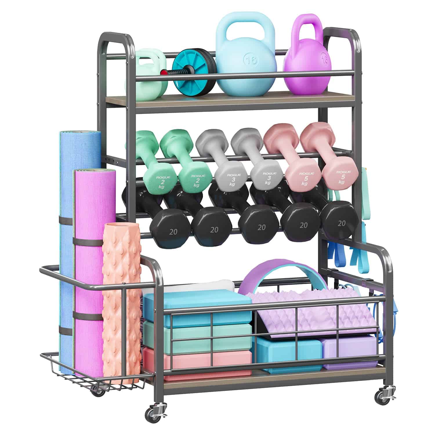 Rack de Pesas Homeiju, Estante de Pesas para Gimnasio en