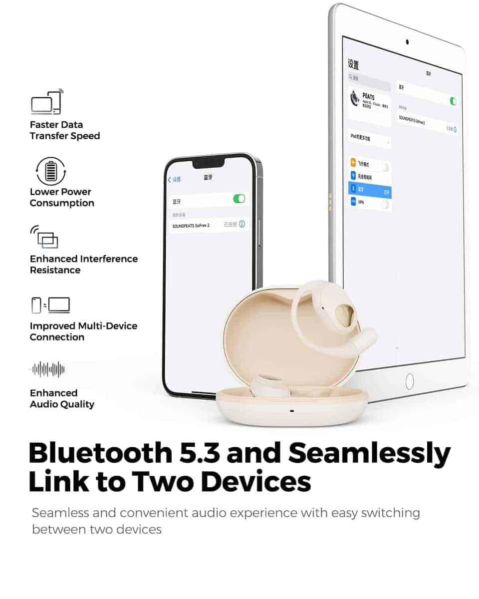 Audífonos de oído abiertos SoundPEATS con auriculares sobre - Imagen 7