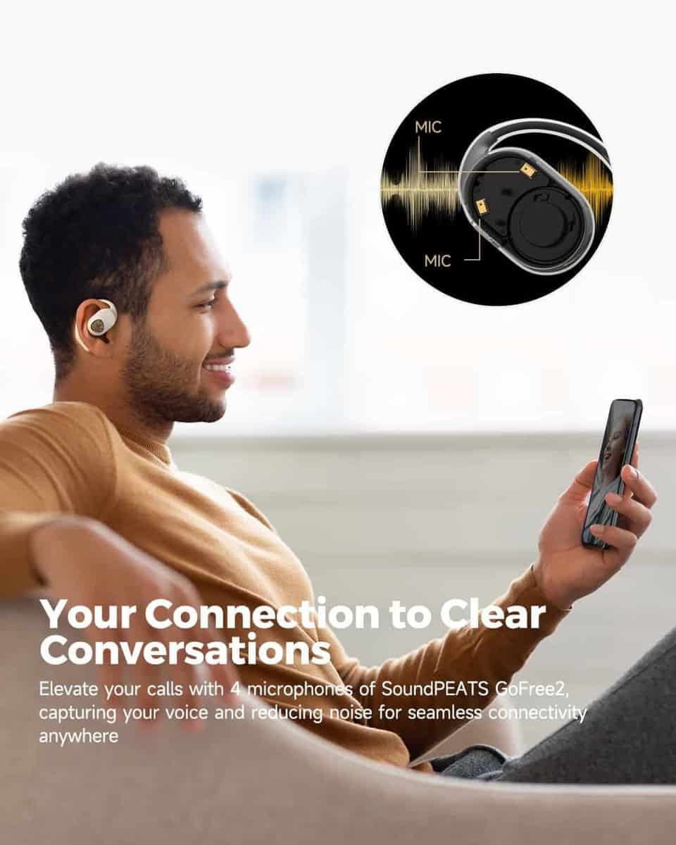 Audífonos de oído abiertos SoundPEATS con auriculares sobre - Imagen 3