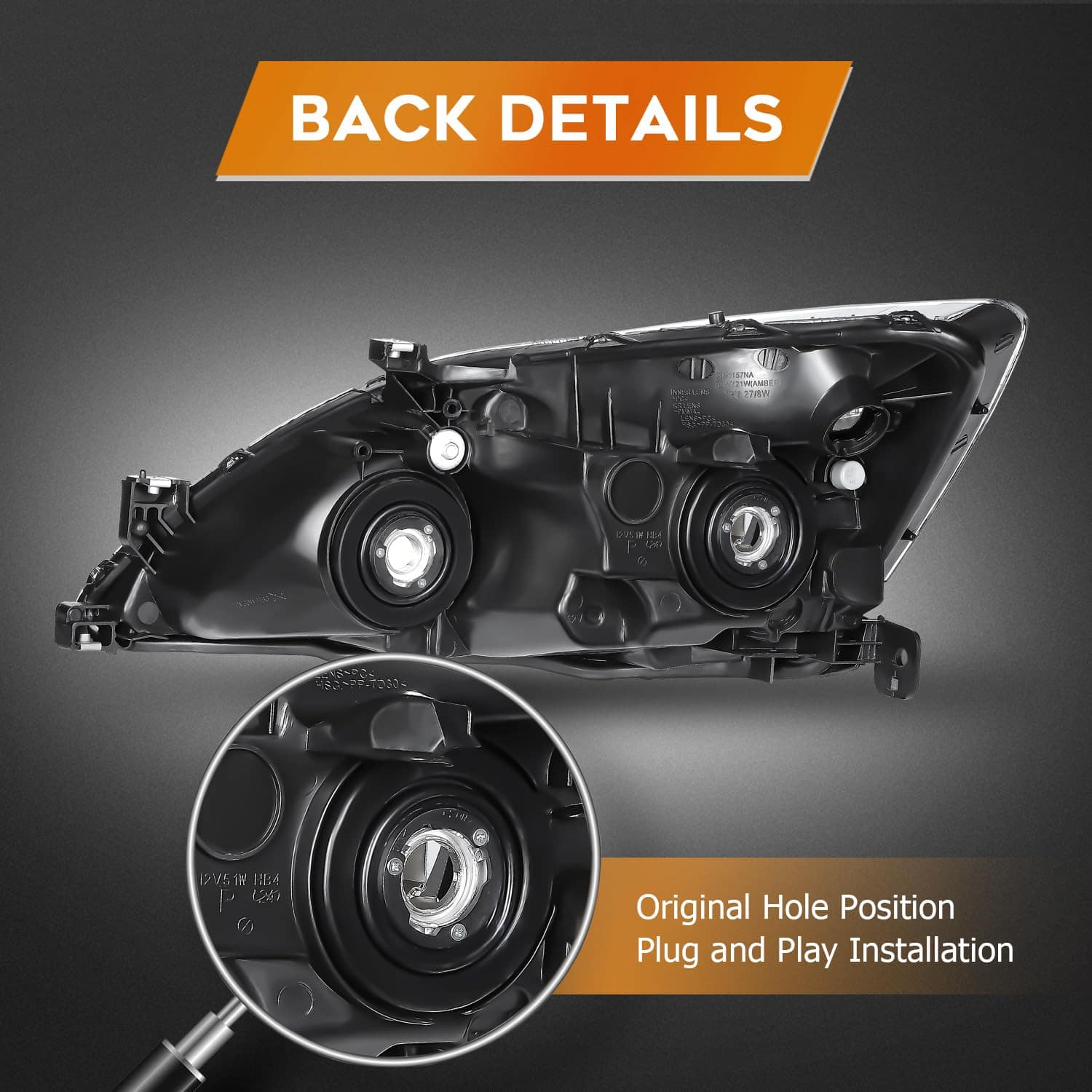 Conjunto de faros delanteros para Honda -Claro - Imagen 5