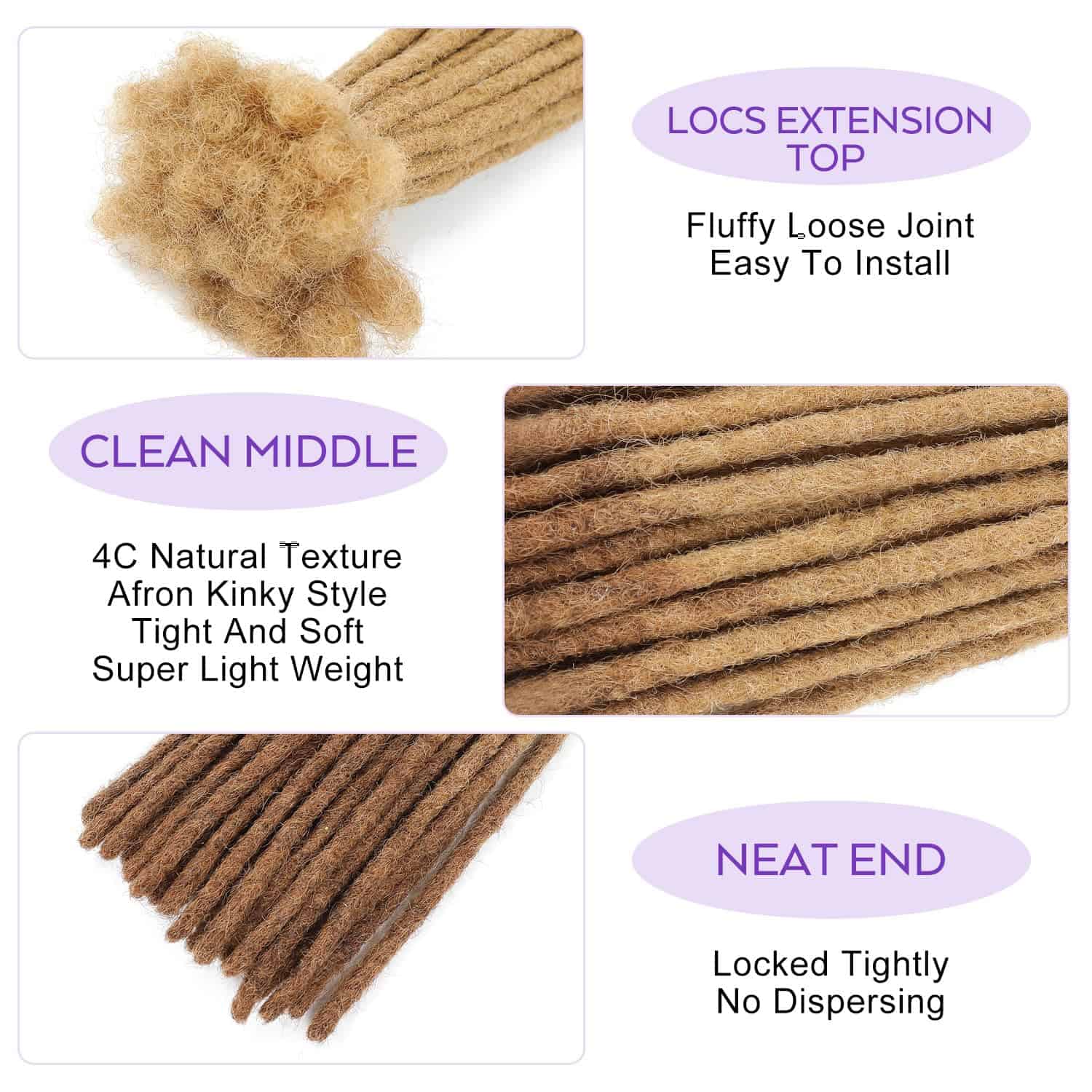 Extensiones de Dreadlocks de 8 pulgadas Extensiones de Locs - Imagen 5