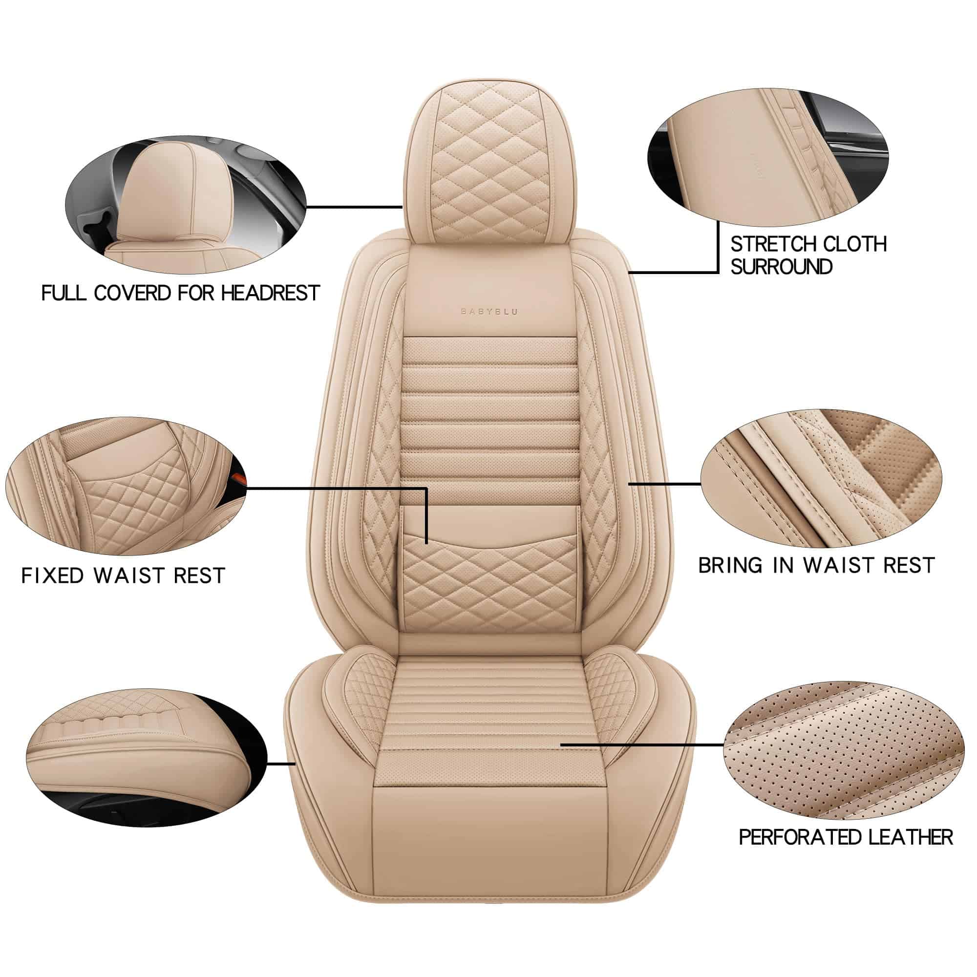 Cubiertas de Asiento para Automóvil BABYBLU de Cuero - Imagen 7