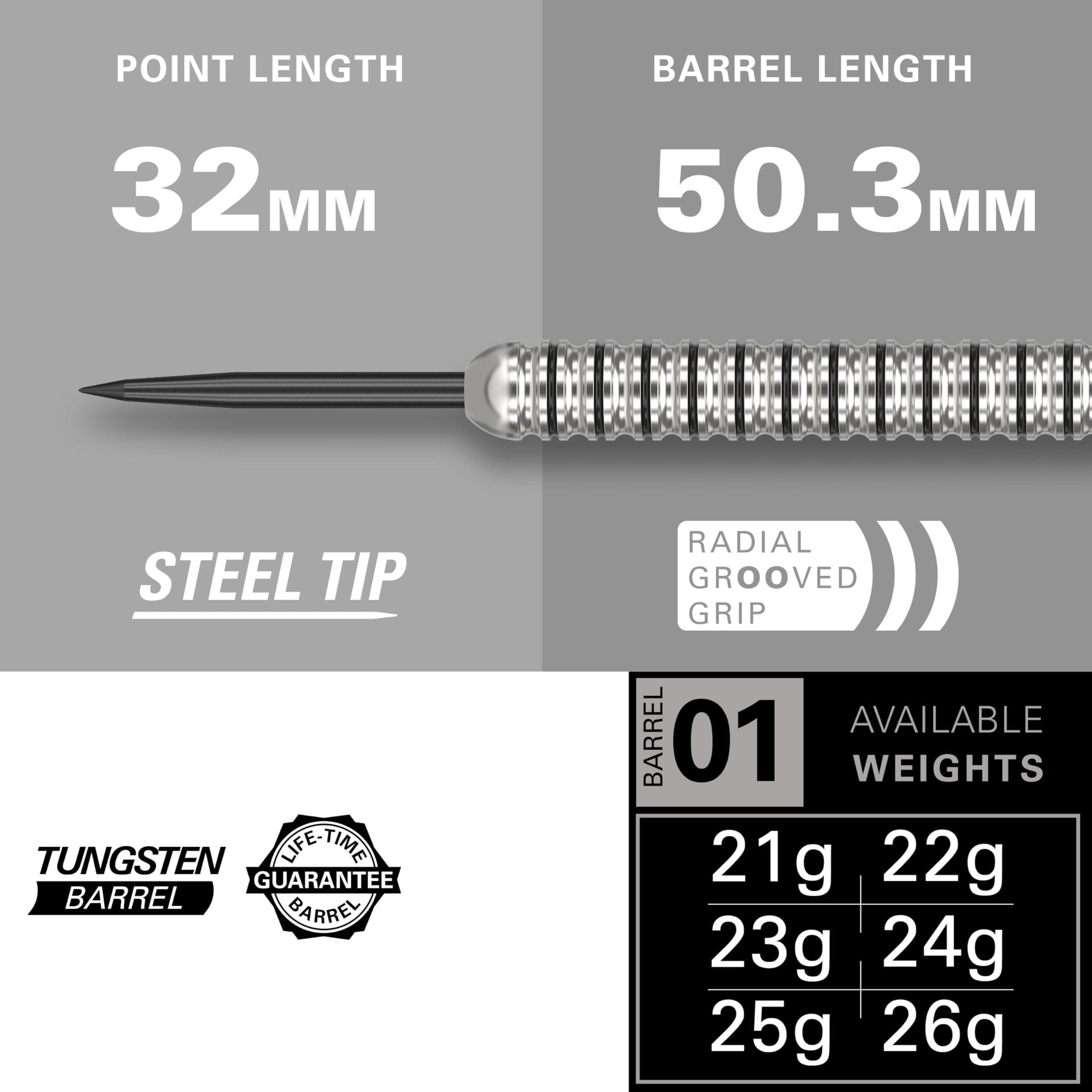 Set de Dardos de Punta de Acero Target Artemis 24G de - Imagen 3