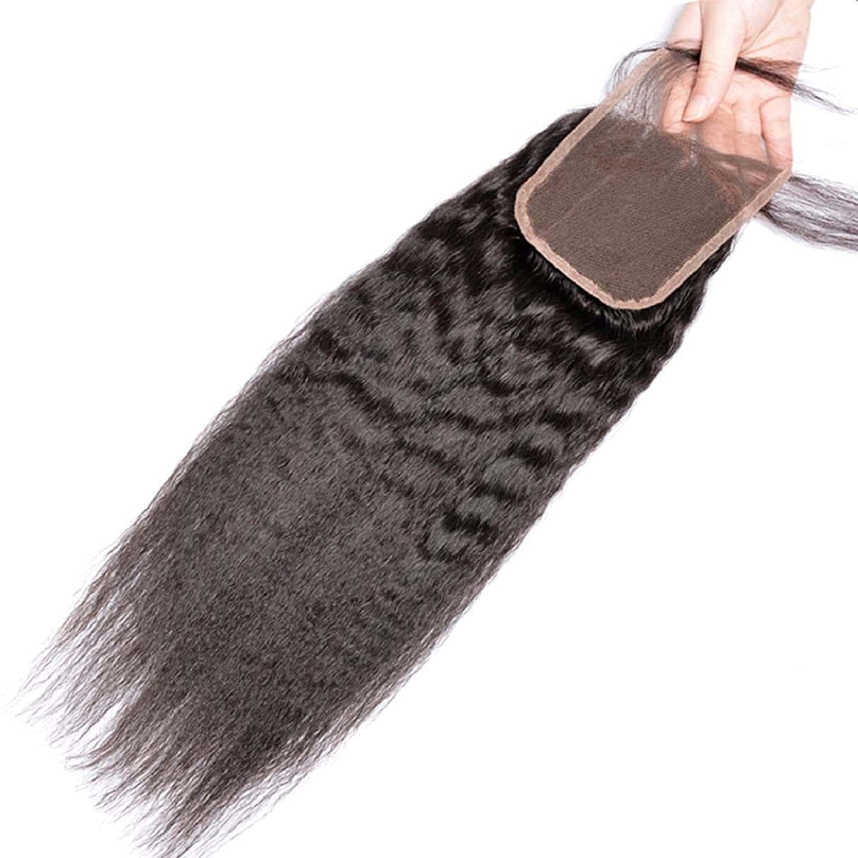 Cierre de Encaje de Kinky Straight Brasileño 4x4 100% - Imagen 4