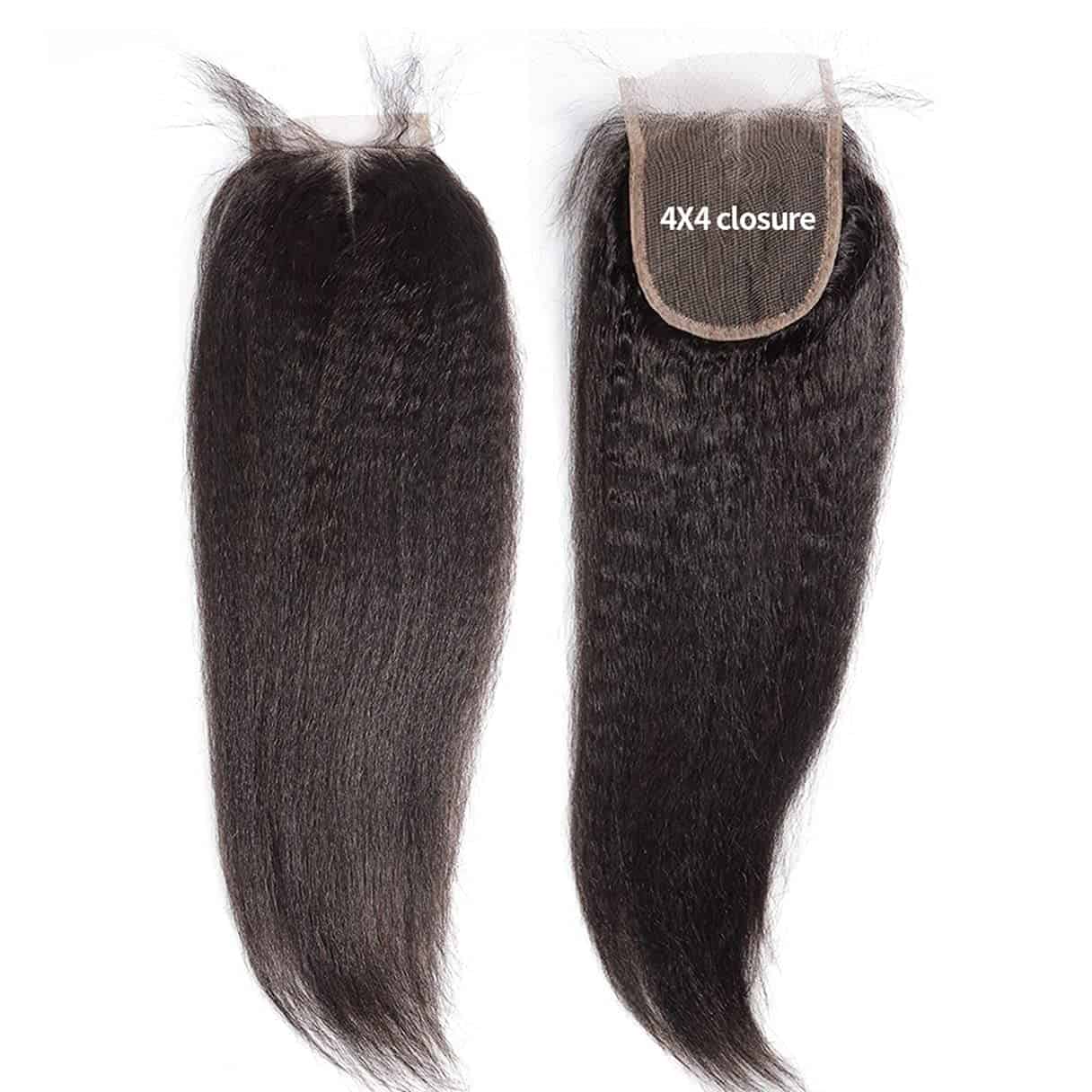 Cierre de Encaje de Kinky Straight Brasileño 4x4 100% - Imagen 3