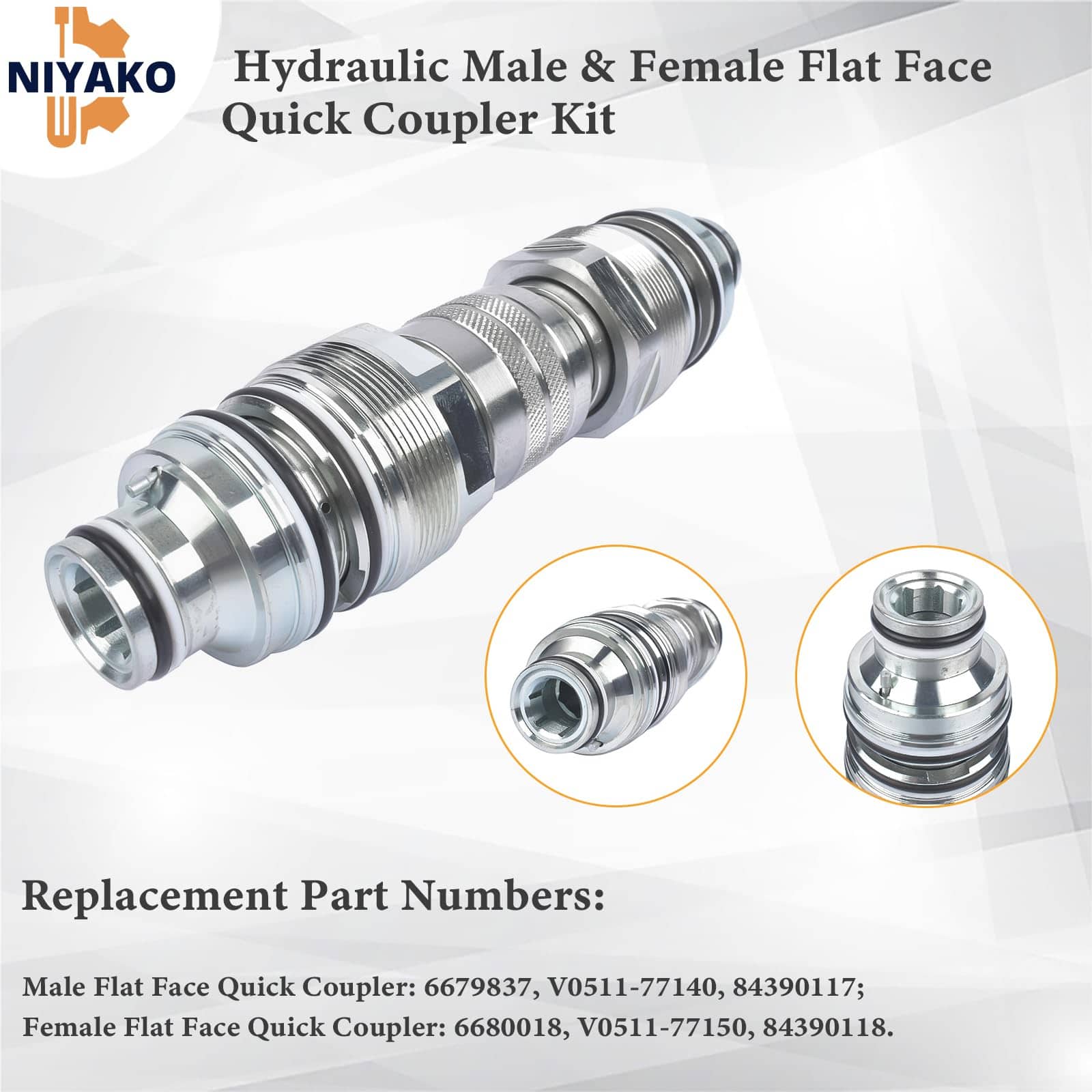 Kit de Acoplador Rápido Plano Hidráulico Macho & Hembra de - Imagen 5