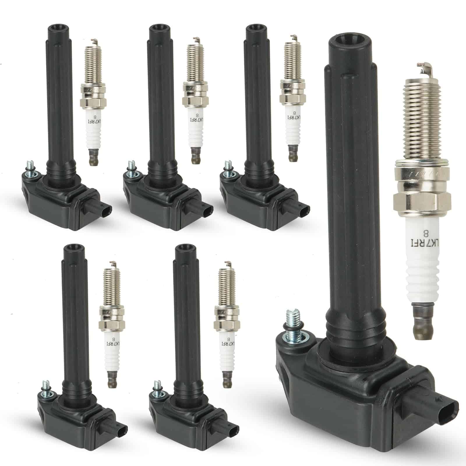 Conjunto de 6 Bobinas de Encendido y 6 Bujías Compatible