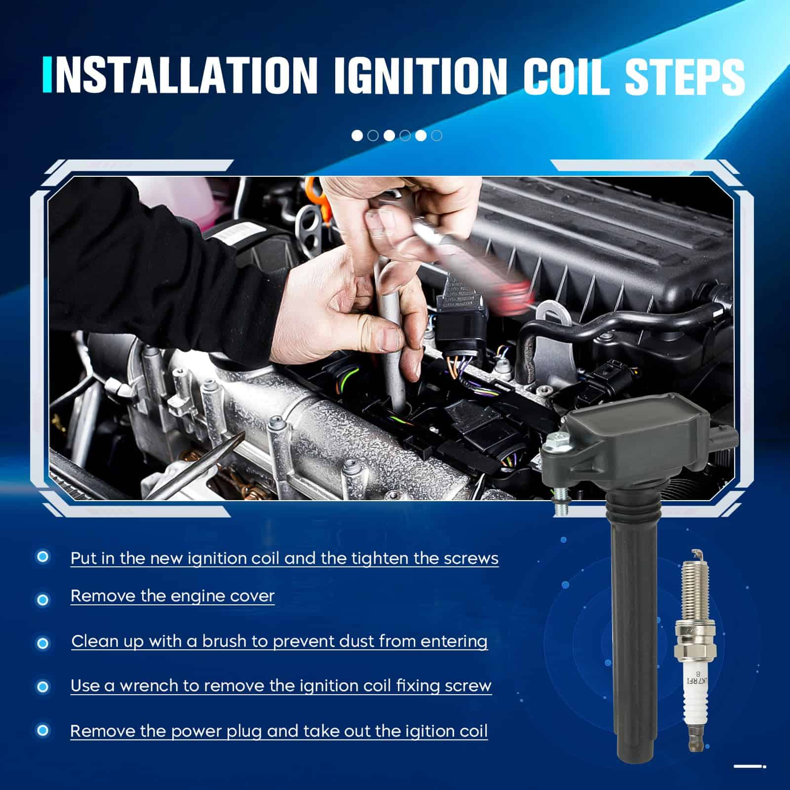 Conjunto de 6 Bobinas de Encendido y 6 Bujías Compatible - Imagen 8