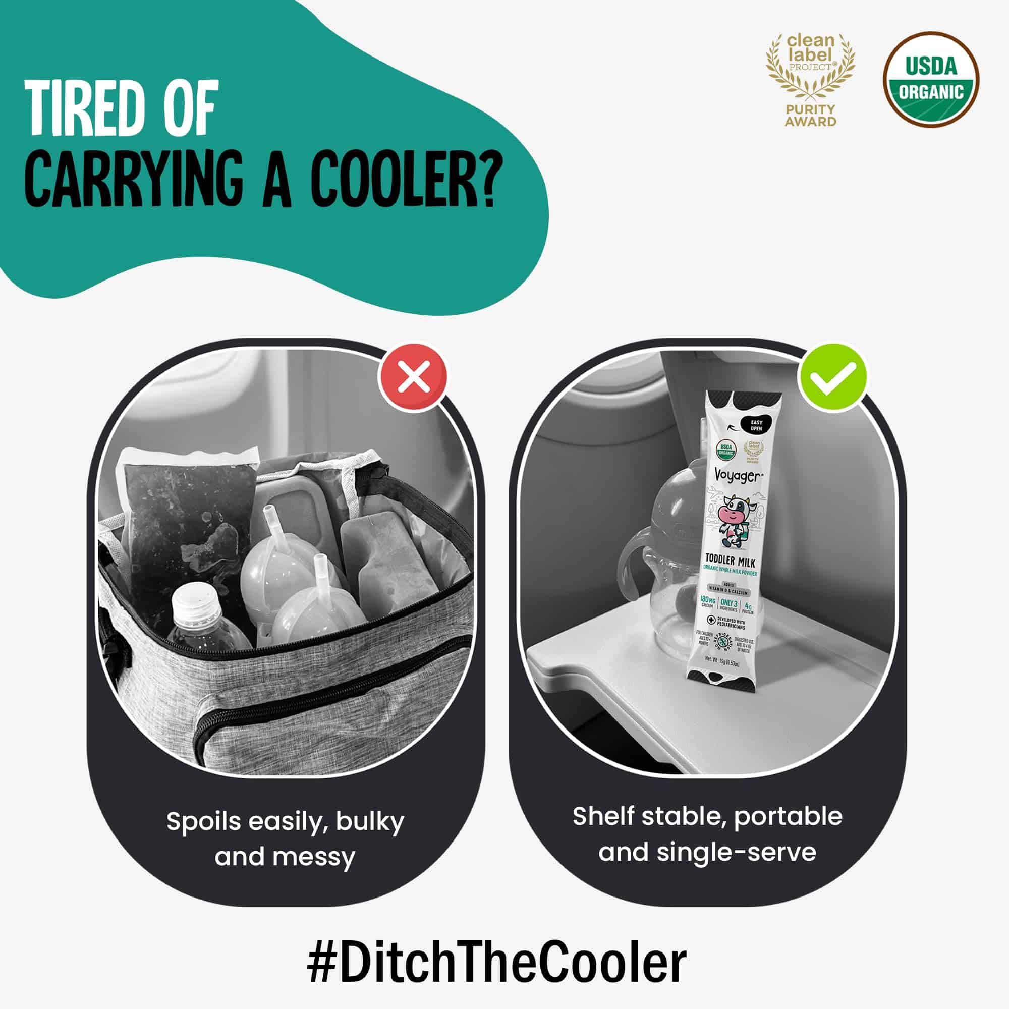 Leche en polvo orgánica Voyager para niños en movimiento, - Imagen 8