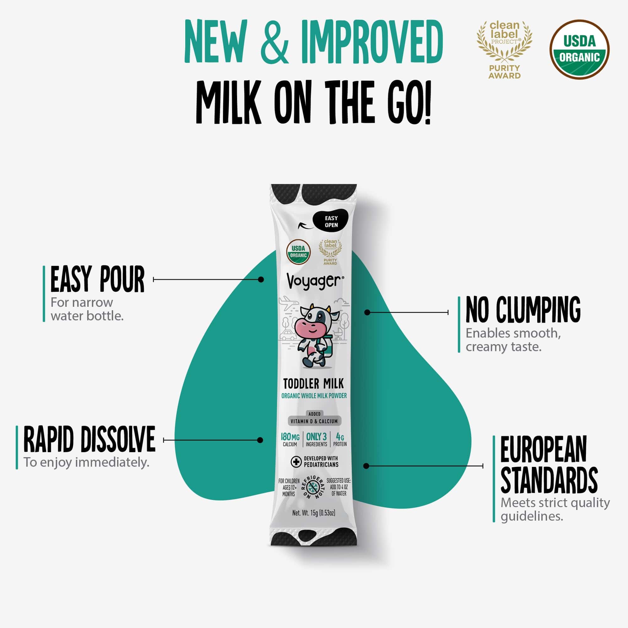 Leche en polvo orgánica Voyager para niños en movimiento, - Imagen 7