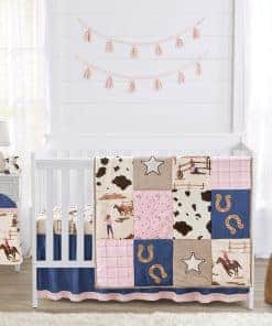 Set de Ropa de Cama para Cuna de Bebé Cowgirl del Oeste de