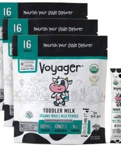 Leche en polvo orgánica Voyager para niños en movimiento,