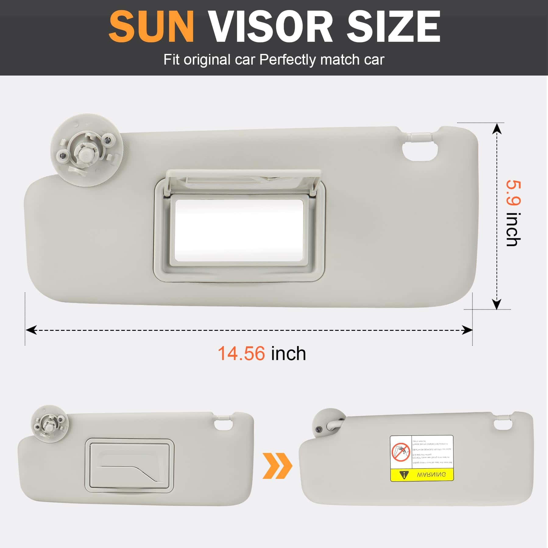 Visera del sol gris del lado del conductor izquierdo y lado - Imagen 4