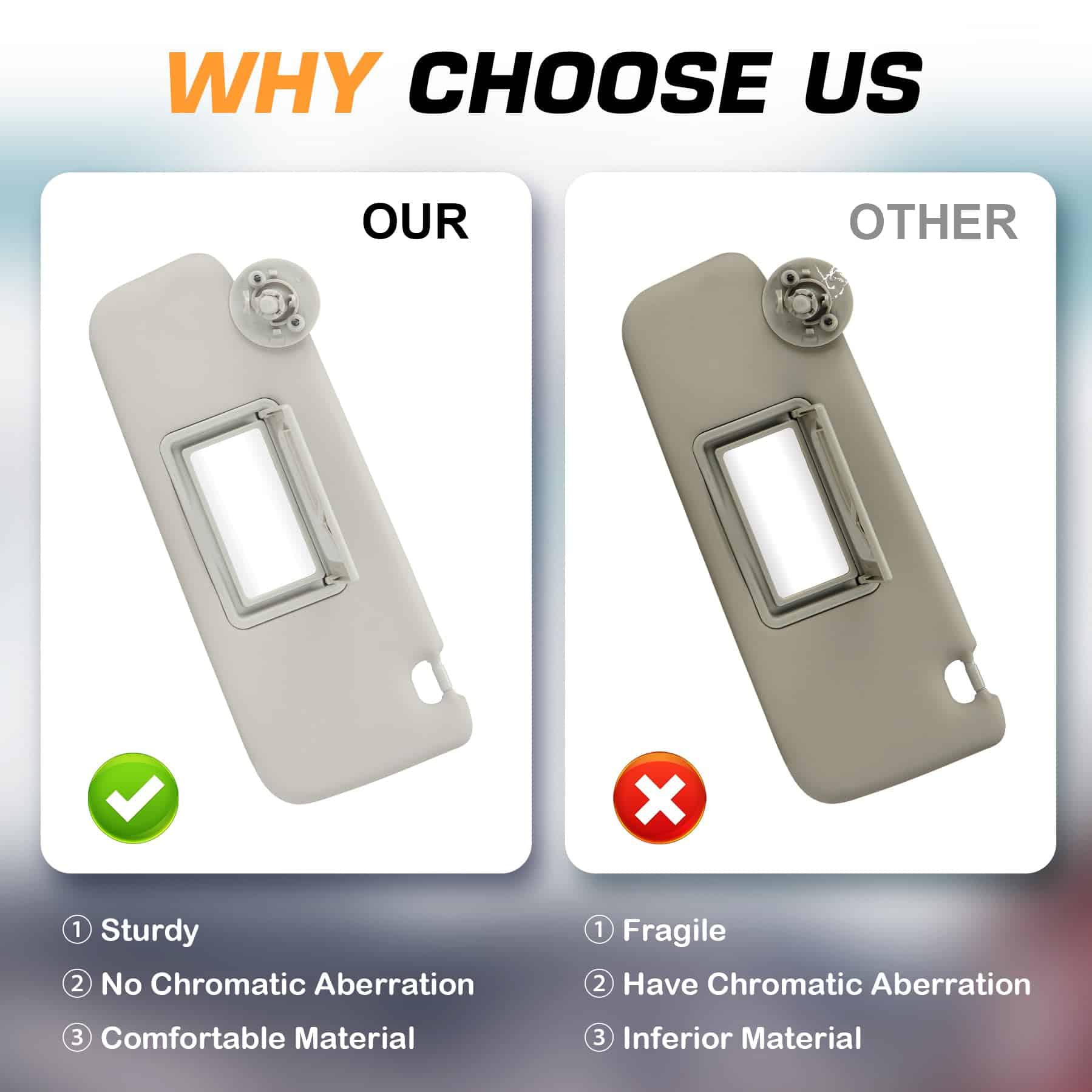 Visera del sol gris del lado del conductor izquierdo y lado - Imagen 5