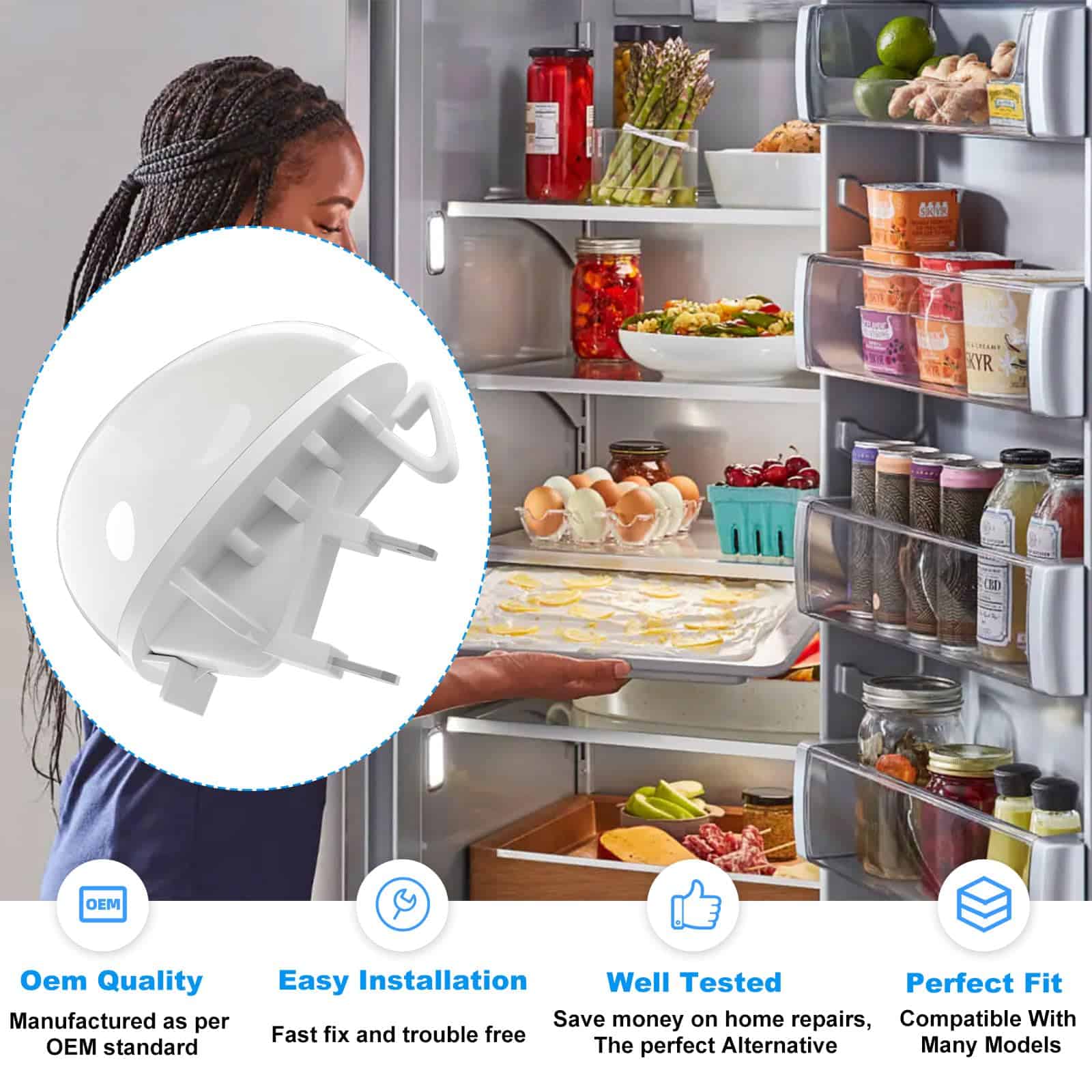 Bombilla de luz del refrigerador de repuesto W11602886 - Imagen 5