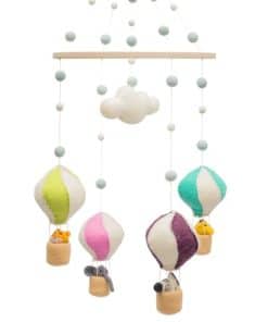 Mobile de Animales de la Selva y Globo Aerostático para