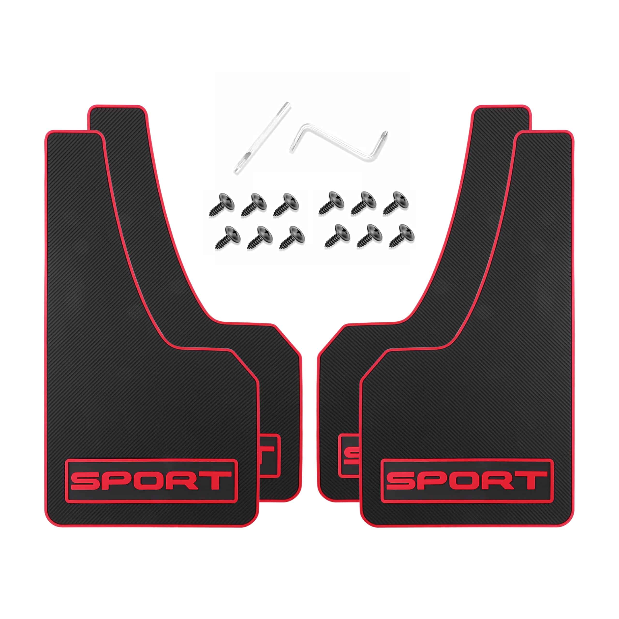 Juego de 4 guardabarros de goma suave con reflectantes de