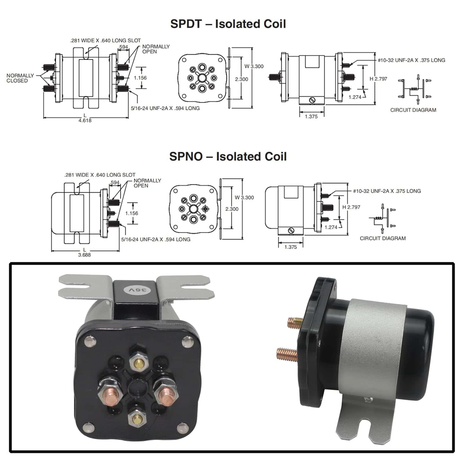 Coimoviol 20468G1 Relé de Solenoide de Arranque 36V 200Amp - Imagen 3
