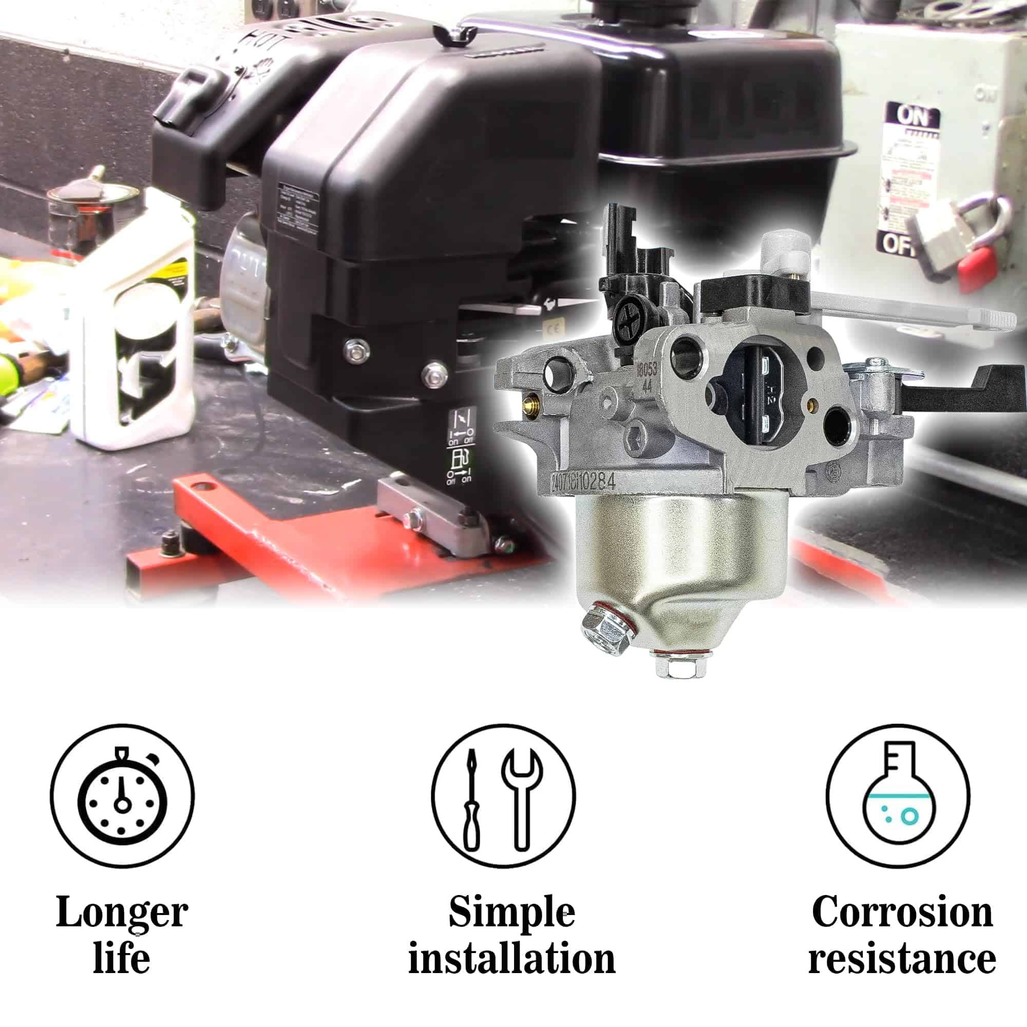 Carburador HUAYI Compatible con Kohler SH265 SH255 SH270 - Imagen 7
