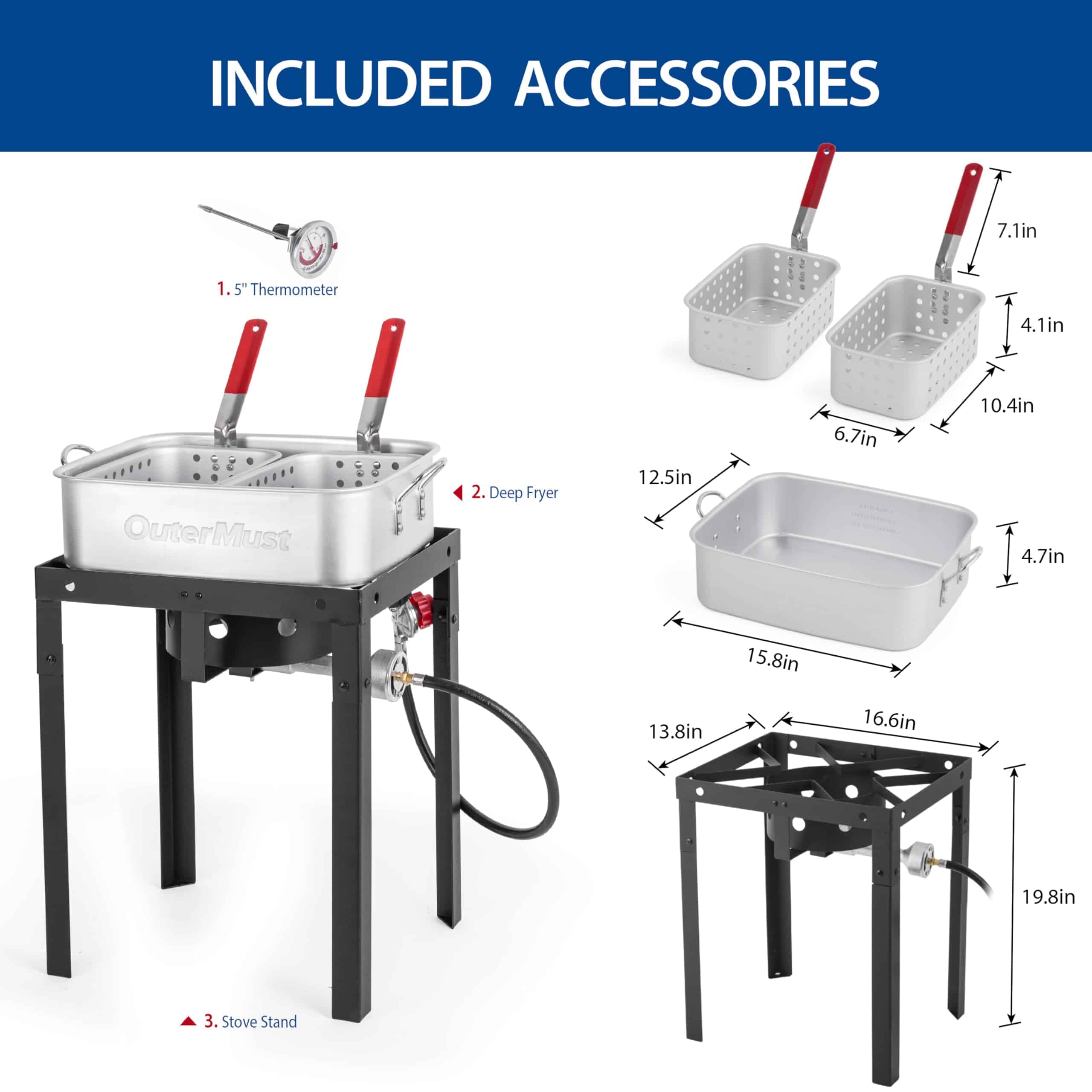 Freidora Exterior OuterMust de 58,000 BTU, Olla de 18 Qt. y - Imagen 7