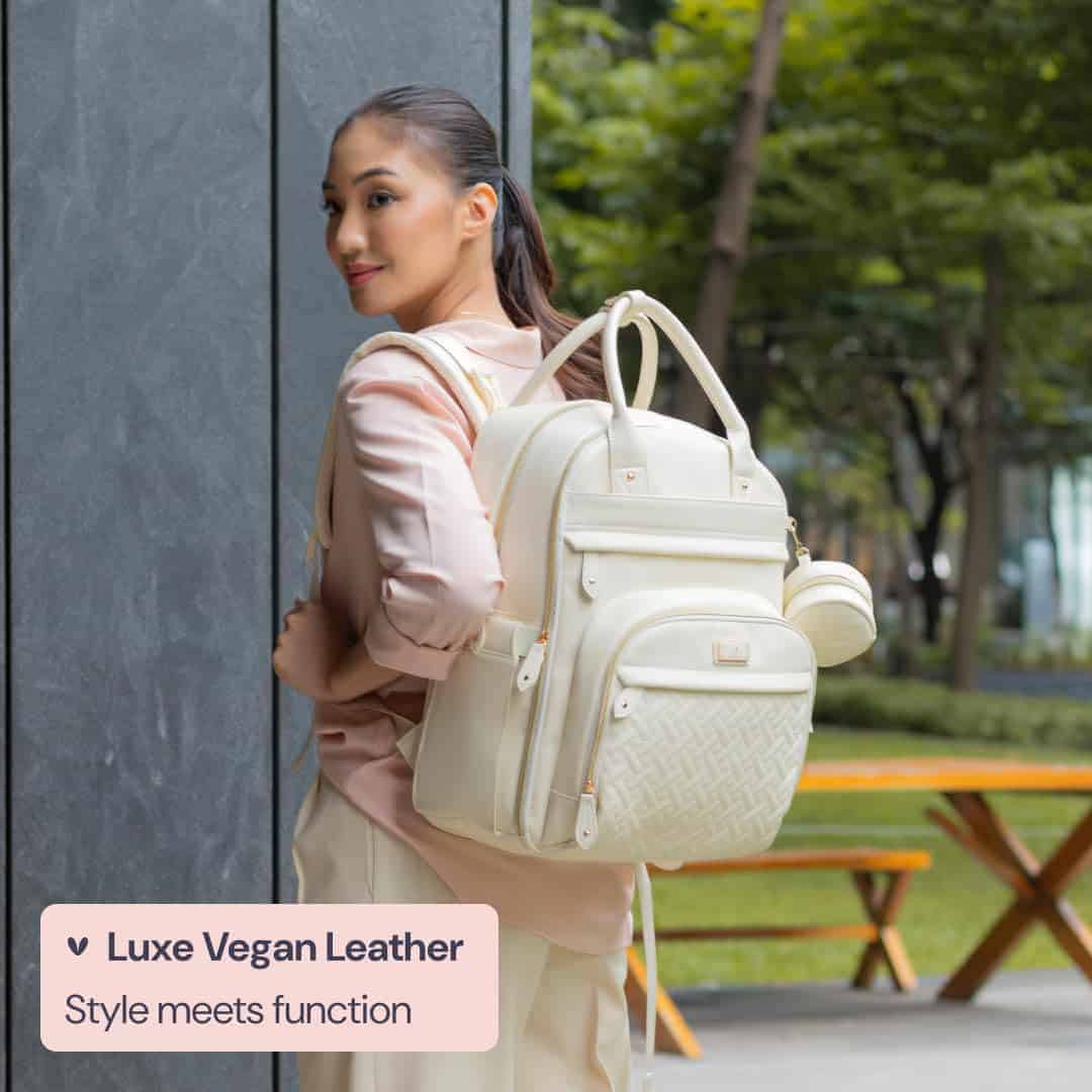 Mochila de pañales de piel BabbleRoo - Bolsa de viaje para - Imagen 8