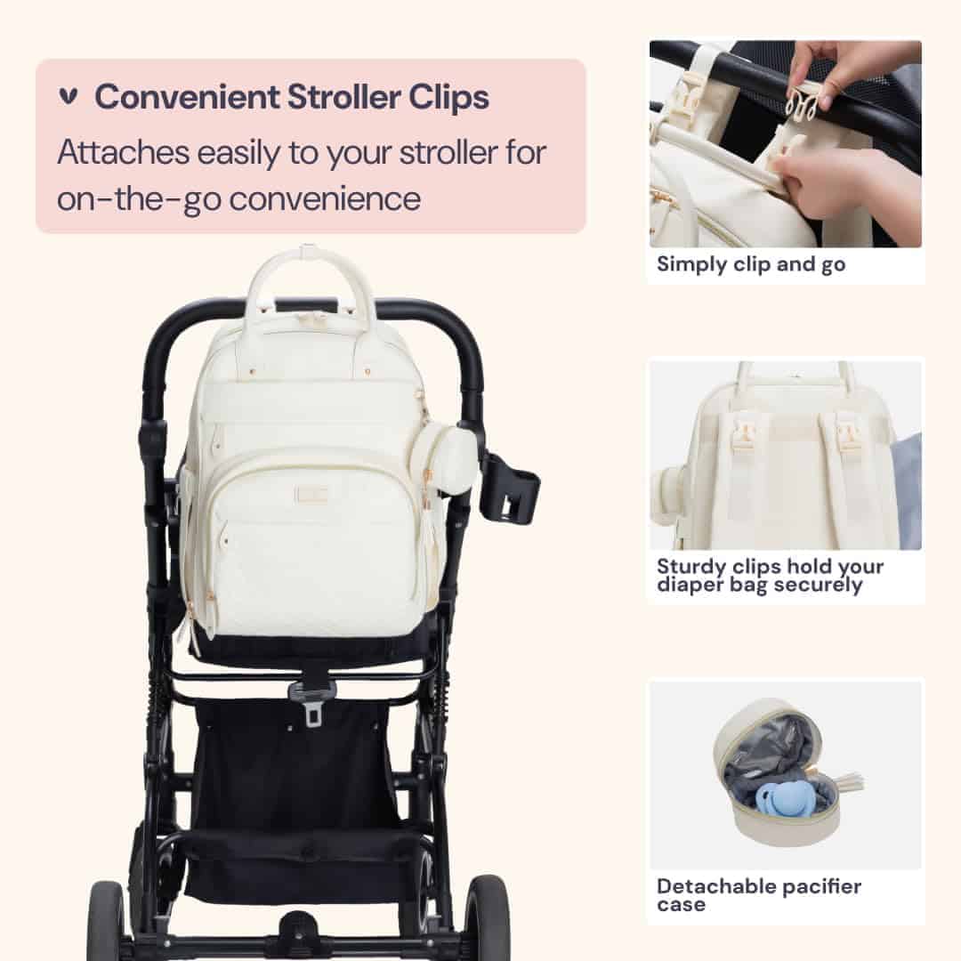 Mochila de pañales de piel BabbleRoo - Bolsa de viaje para - Imagen 6