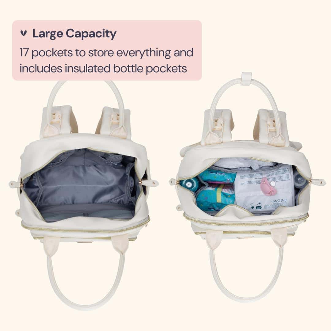 Mochila de pañales de piel BabbleRoo - Bolsa de viaje para - Imagen 3