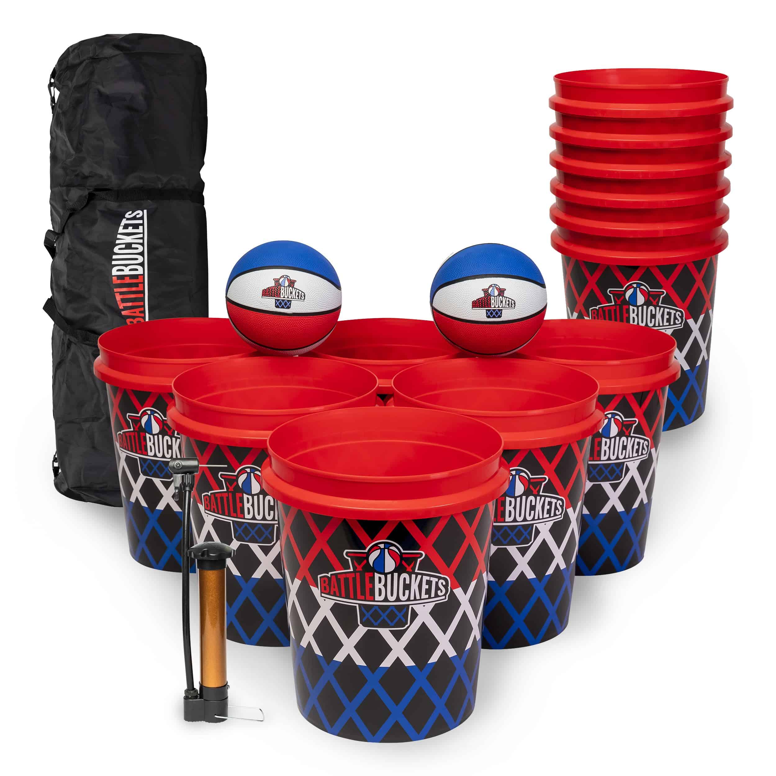 Battle Buckets - Juego gigante de Ponga y Baloncesto con 12