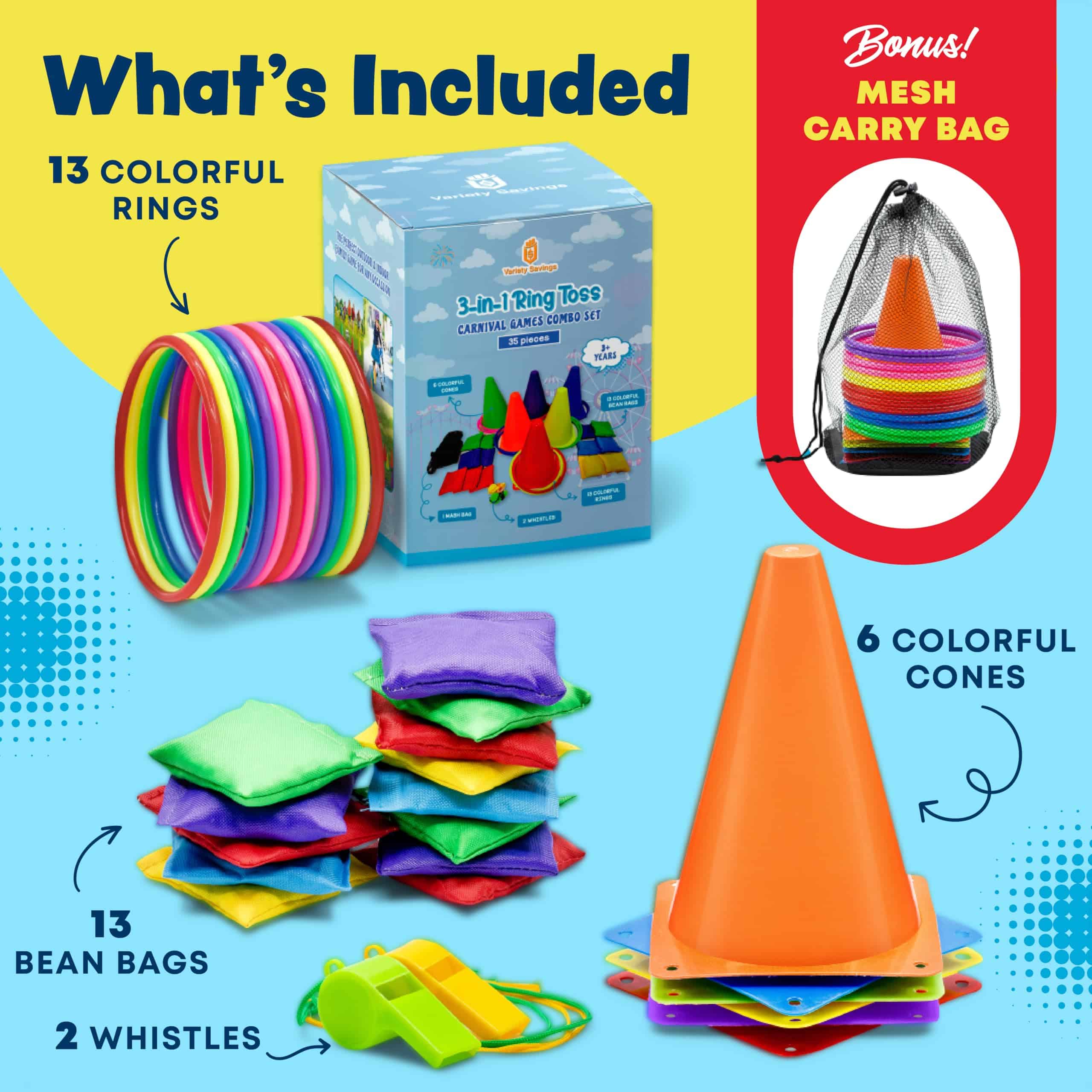 Juego de 3 en 1 para feria: Set de 35 piezas de Juego de - Imagen 4