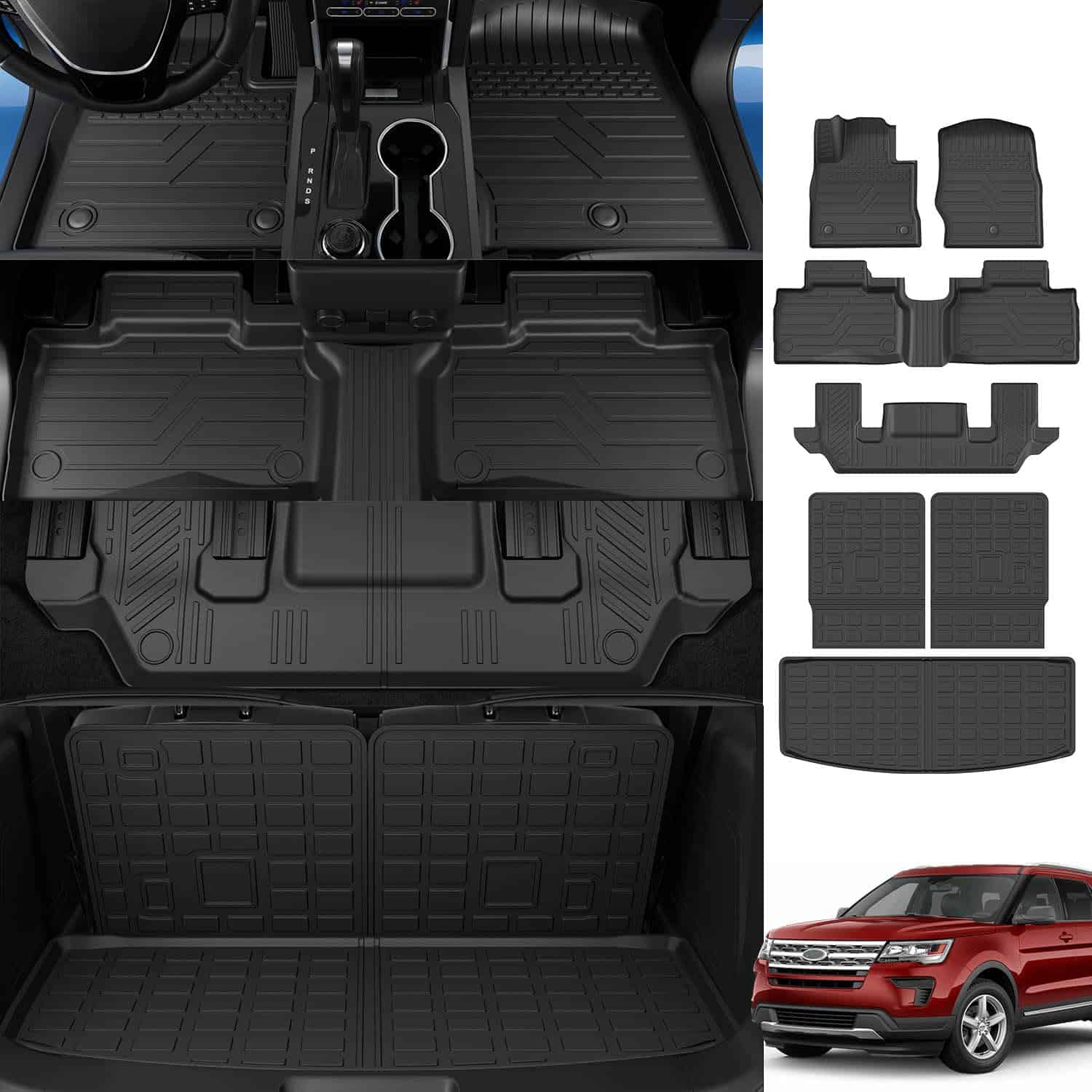 Tapete de Piso para 6 Asientos Compatible con Ford Explorer