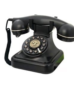 Teléfono Fijo Retro para Hogar, TelPal con Cable Negro,