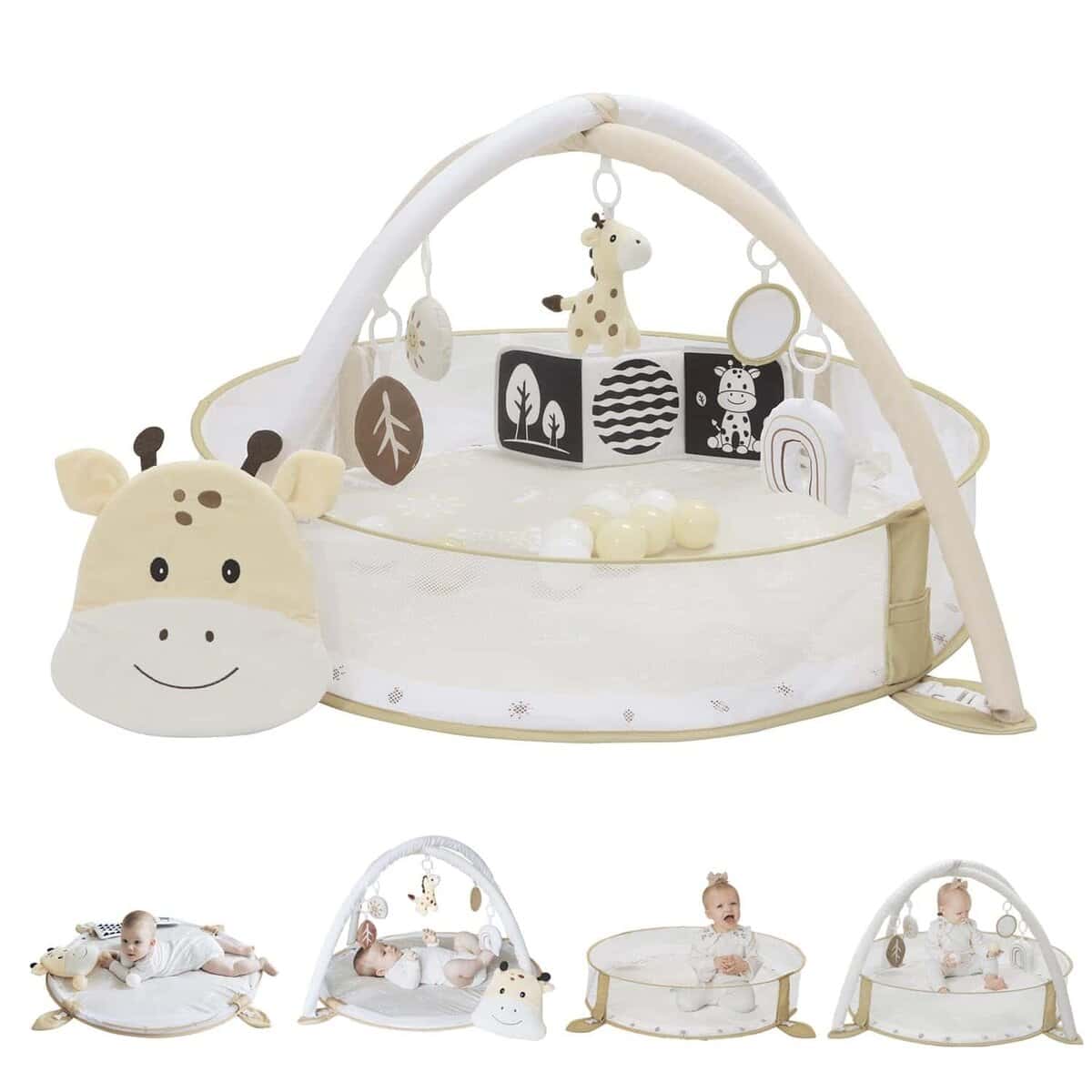 Aila+Aiden 6-in-1 XL Tapete de Juego y Gimnasio para Bebés,