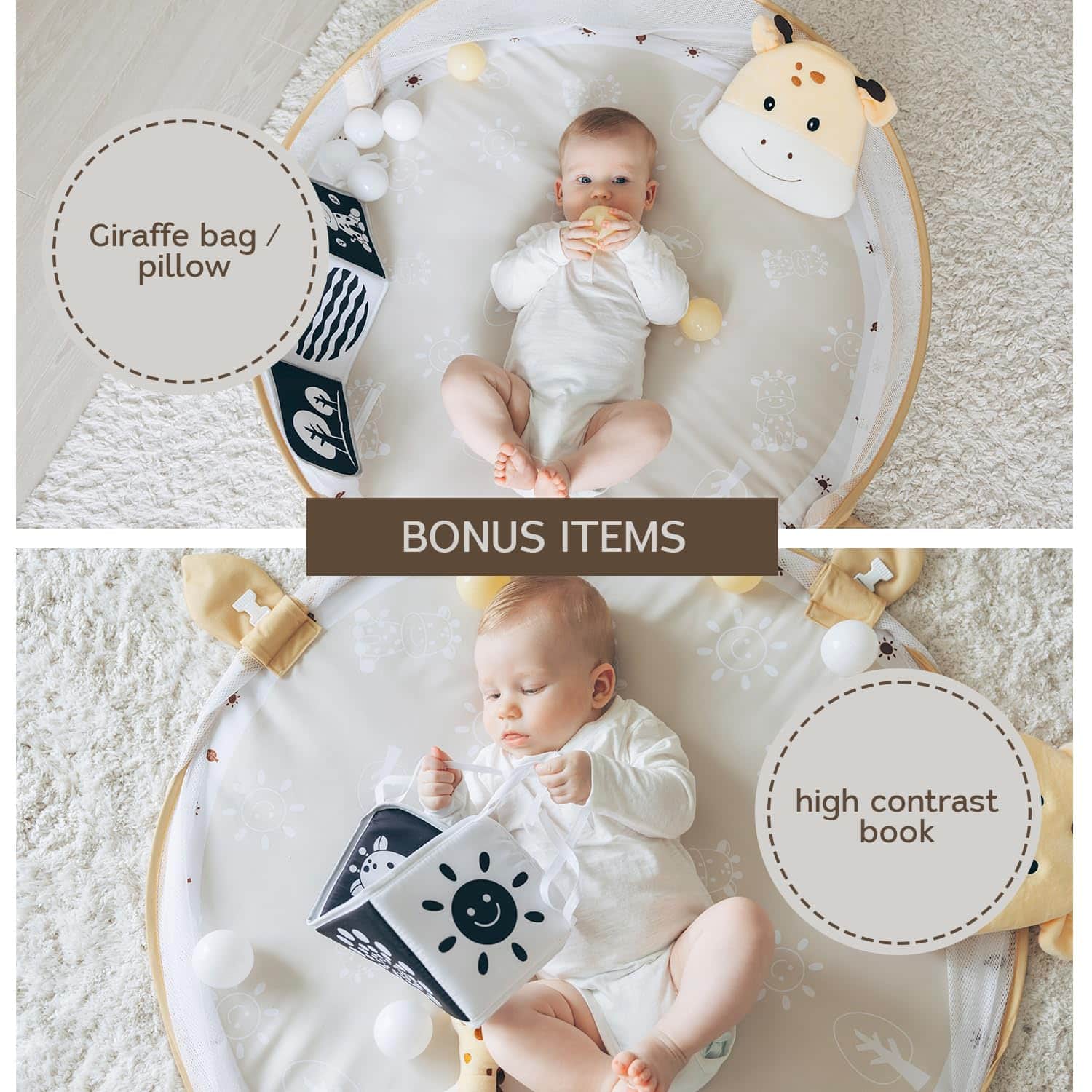 Aila+Aiden 6-in-1 XL Tapete de Juego y Gimnasio para Bebés, - Imagen 5