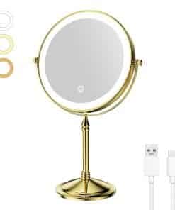 Espejo de Maquillaje Iluminado Recargable DOWRY 10x Aumento