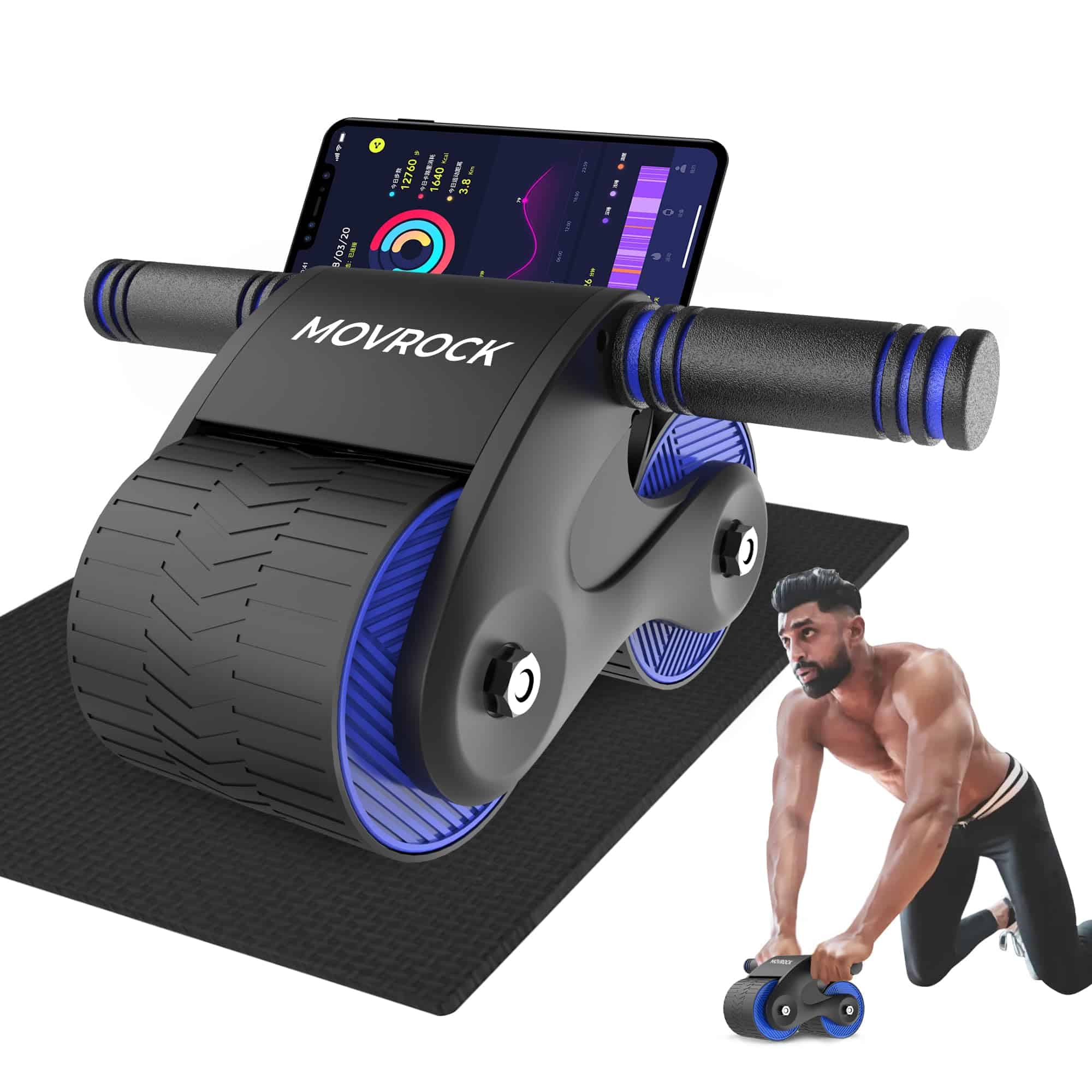 Rueda Abdominal Movrock con Rebote Automático para Gimnasio