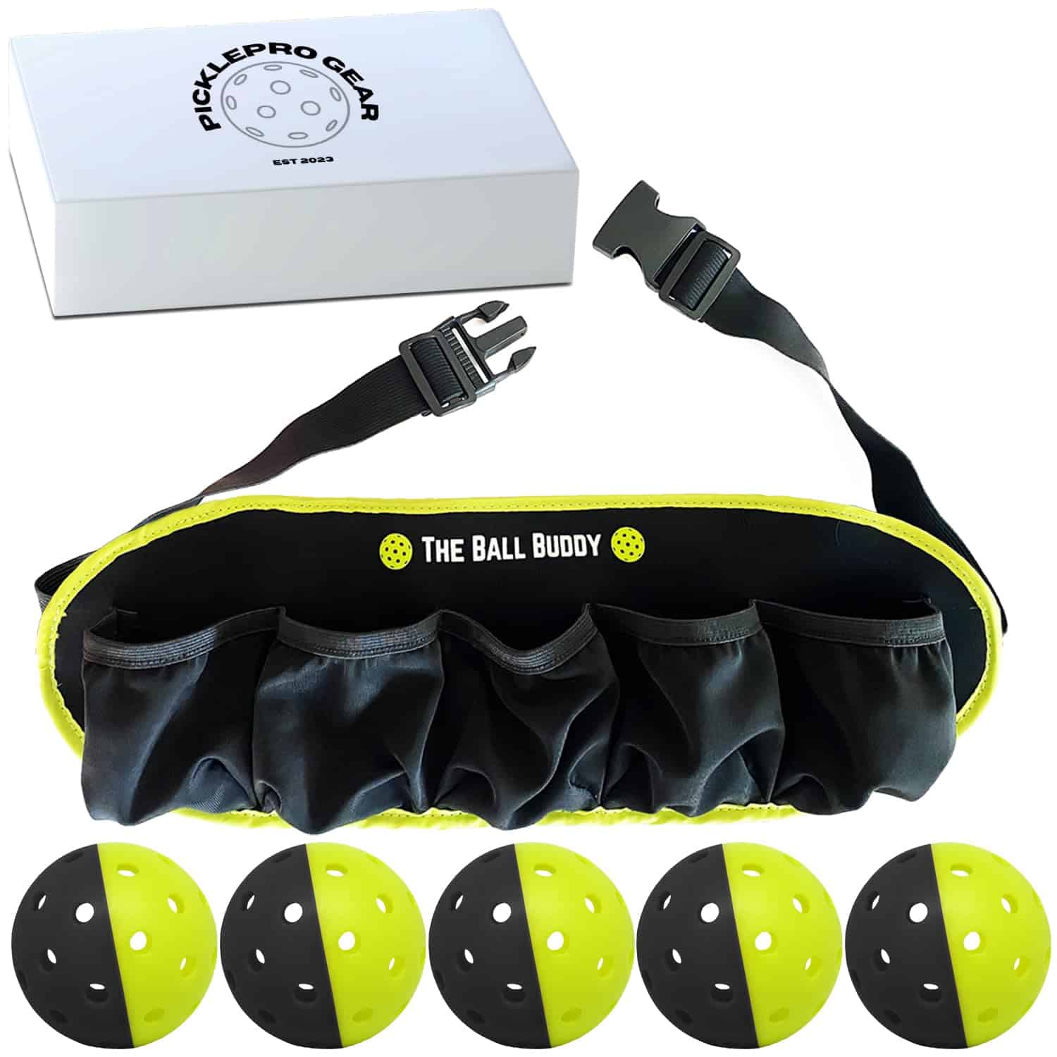 Set Premium de Pickleball - Compañero de Bolas, 5 Lime