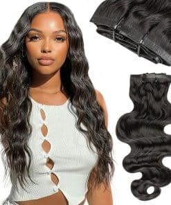 Niawigs Extensiones de Cabello Clip Ins de Onda Corporal
