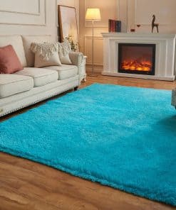 Tapetes Area Shaggy Alfombras Mullidas, 9x12 pies Azul,