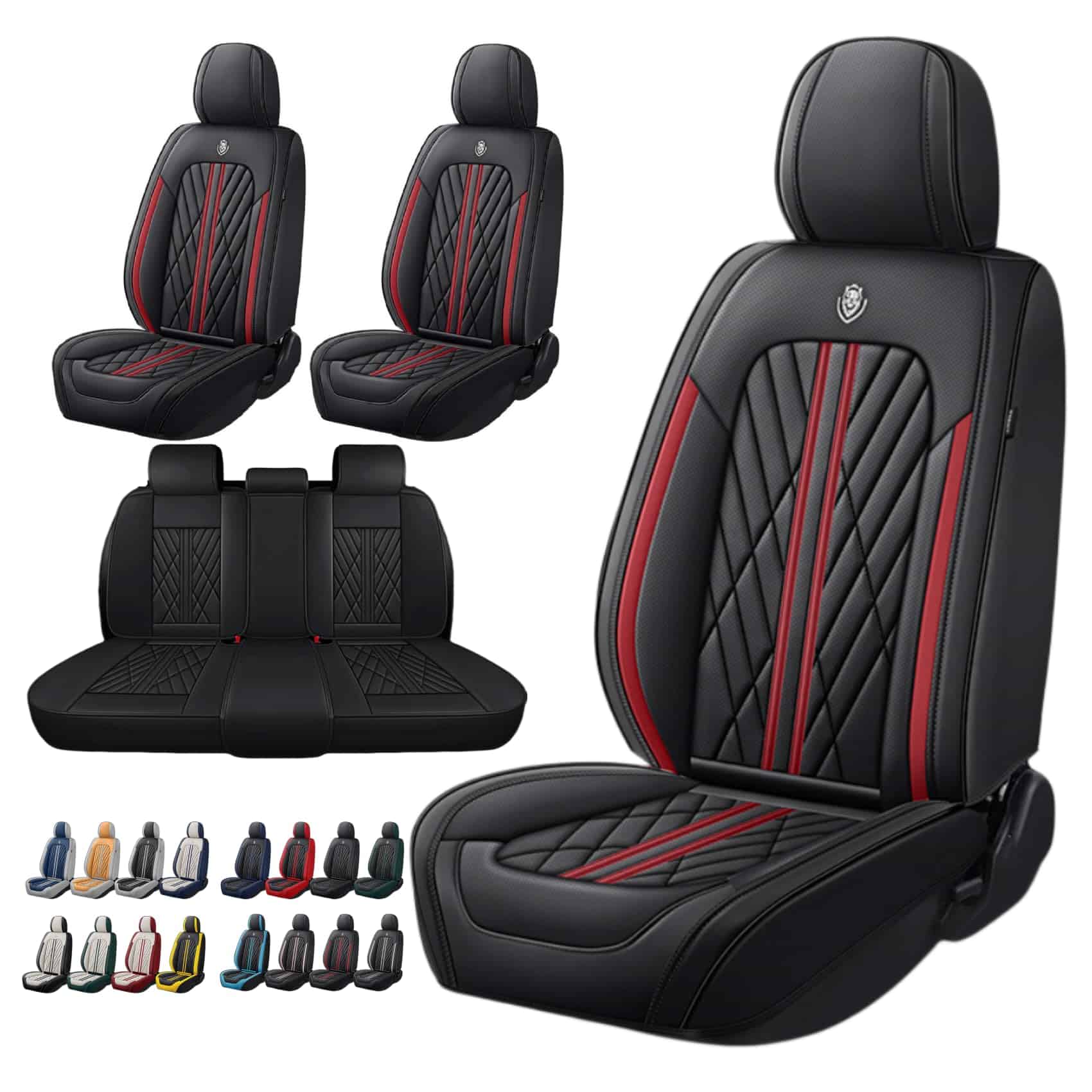 ANKIV Fundas de Asiento de Coche de Cuero Nappa Impermeable