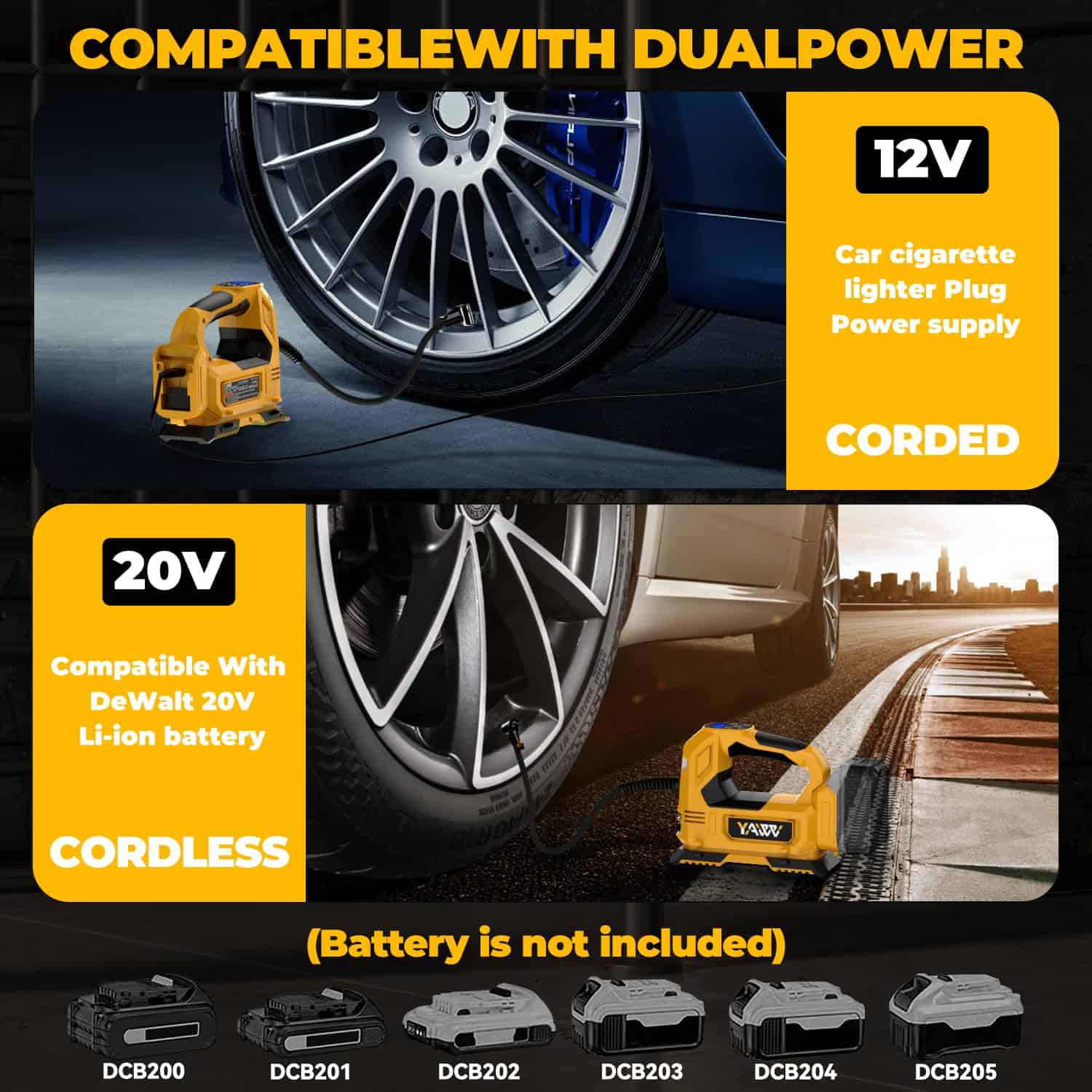 Inflador de neumáticos inalámbrico con compresor de aire - Imagen 4