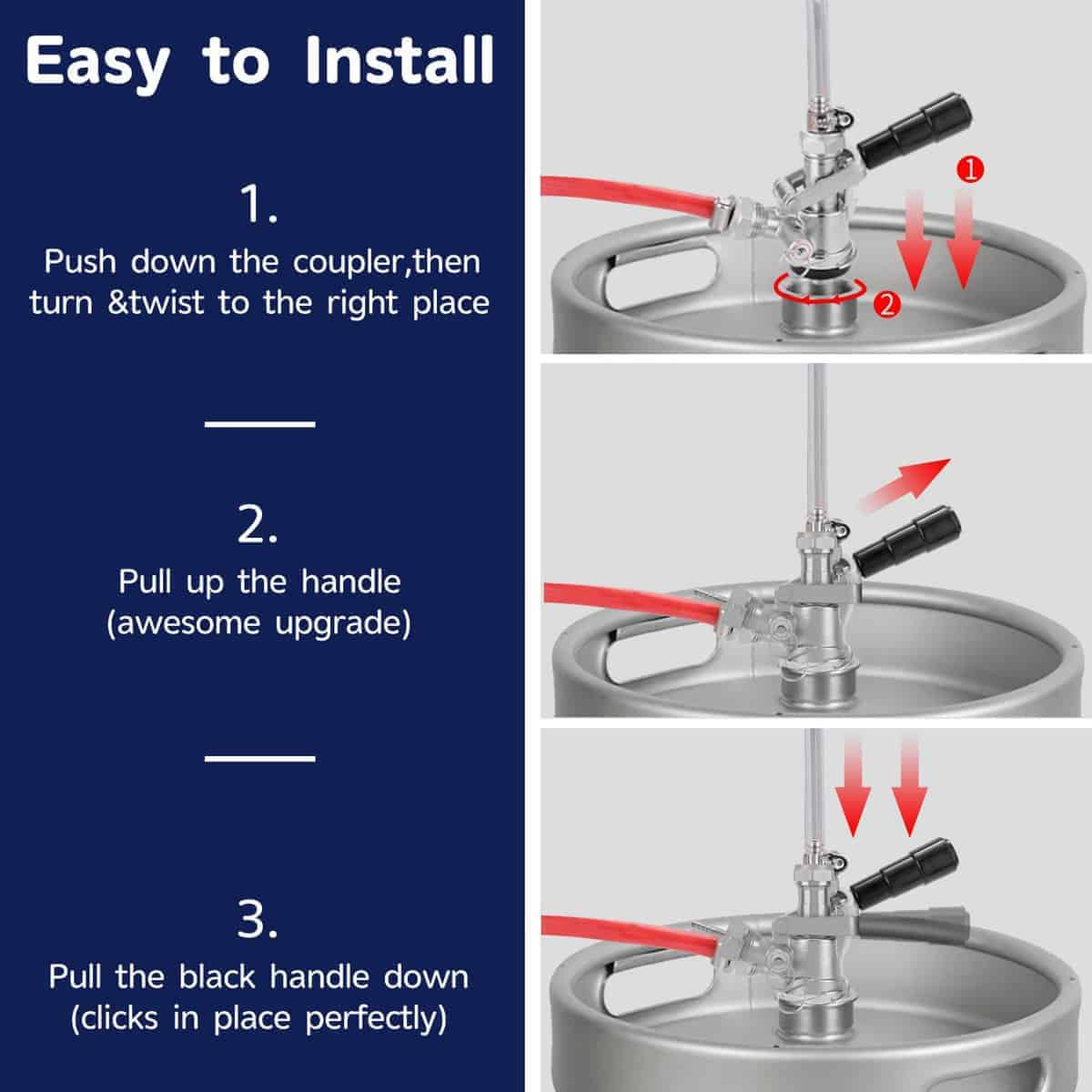 Cirwurie Keg Coupler, Sankey Keg Tap D System ID 5/16'' - Imagen 5
