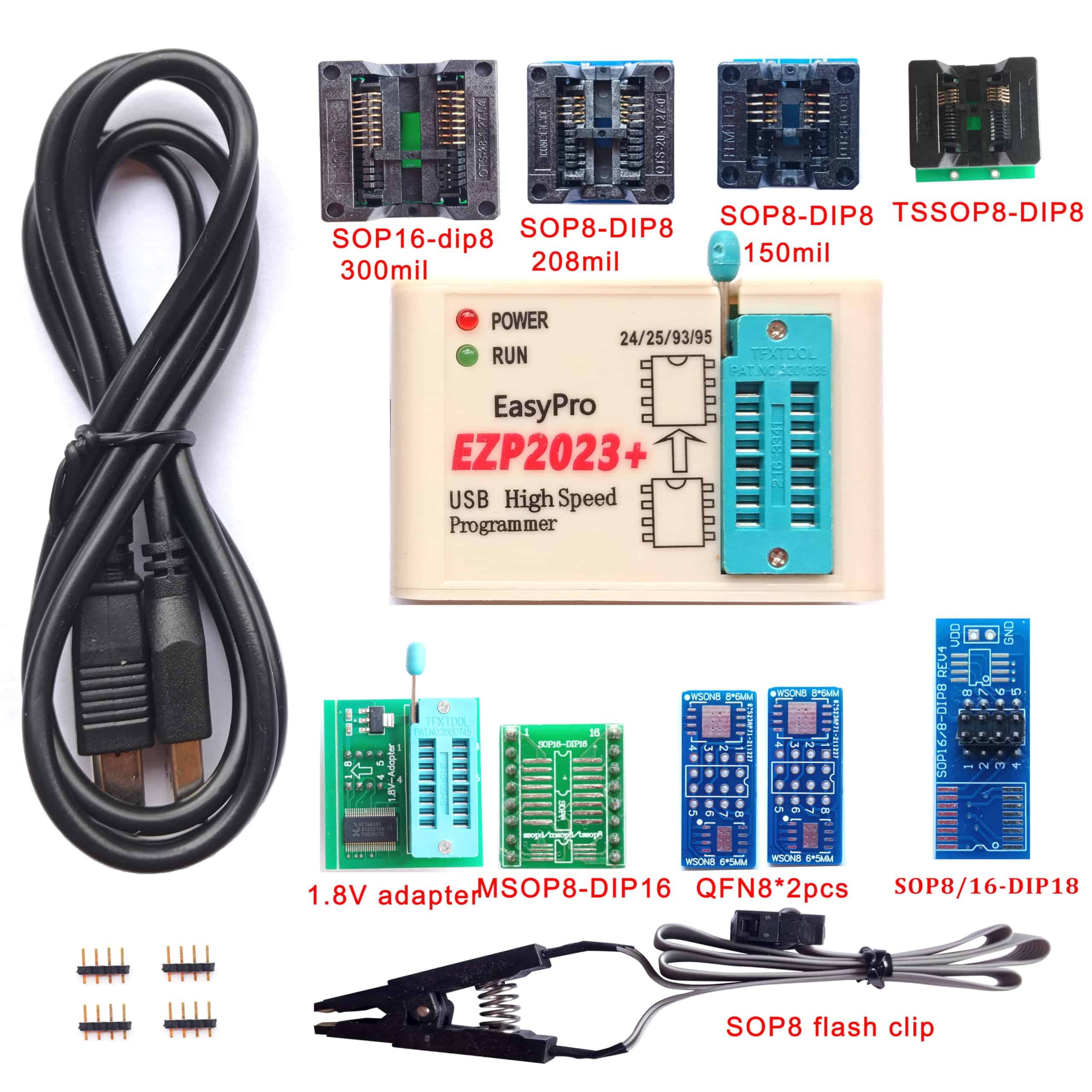 Programador SPI USB EZP2023 con 9 Adaptadores EZP2019 Chip - Imagen 3
