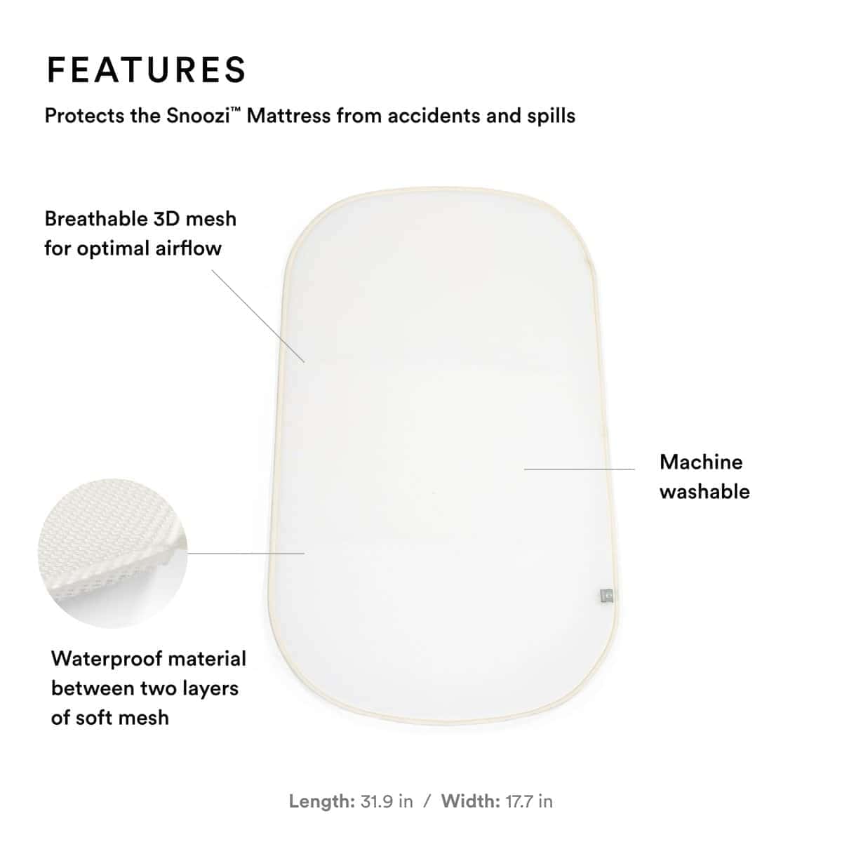 Sábana de Protección Stokke Snoozi, Blanca - Protege tu - Imagen 3