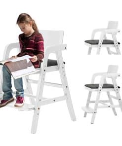 Silla alta de madera maciza ALeesing para niños pequeños a