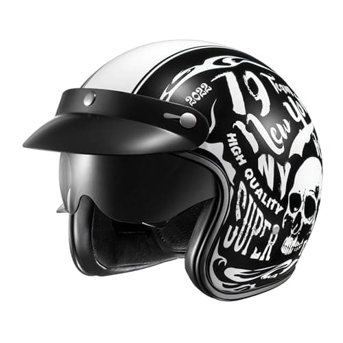Casco Abierto Kyapra con Visera Solar, Visor de Burbuja y
